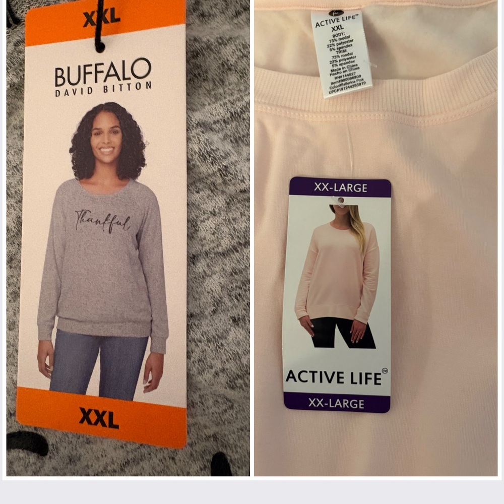 Two New XXL tops. Super soft. Lightweight